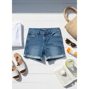 Kids Denim Shorts Cuffed Blue Jean Bermuda Style Roll Up Hem Size 10